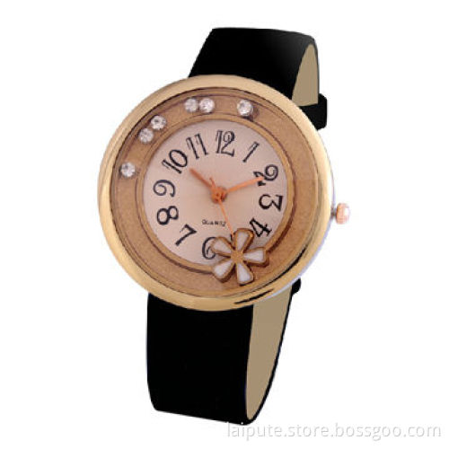 Beautiful Design Girls' Watch with Fashionable Dial and Leather Band, Promotions for WomenNew